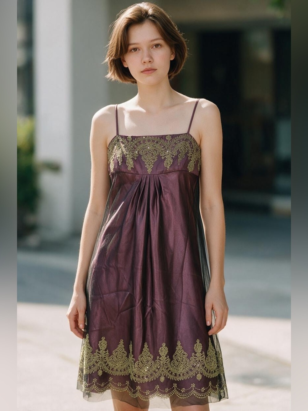 Vintage 90s Adrianna Papell Boutique Satin Slip Dress Whimsigoth fairycore